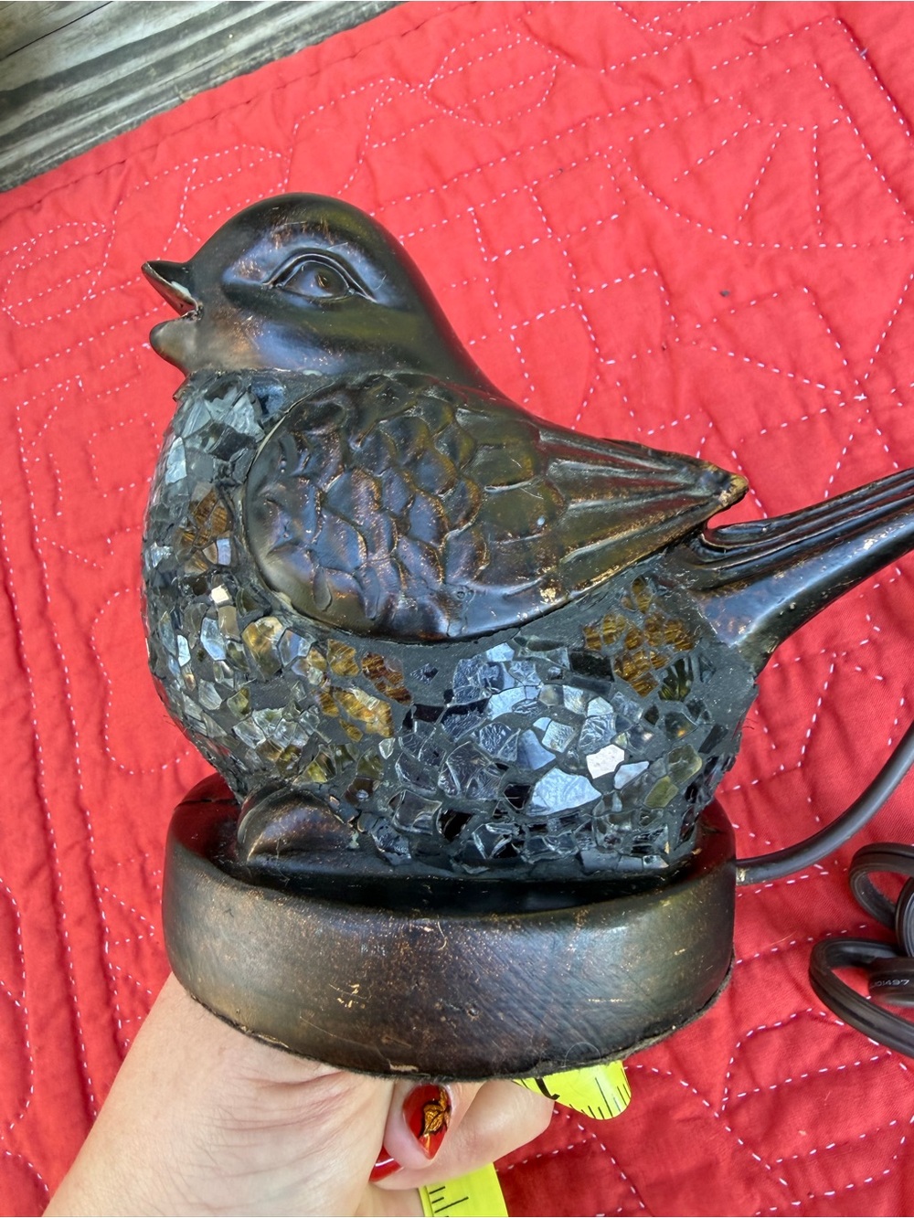 Bird Light Up Accent Lamp Sculpture Decor Brown Plug In Nightlight